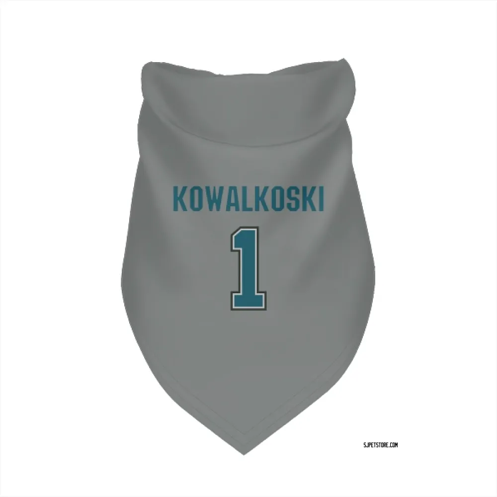 San Jose Sharks Justin Kowalkoski Gray Pet Bandana for Dog & Cat