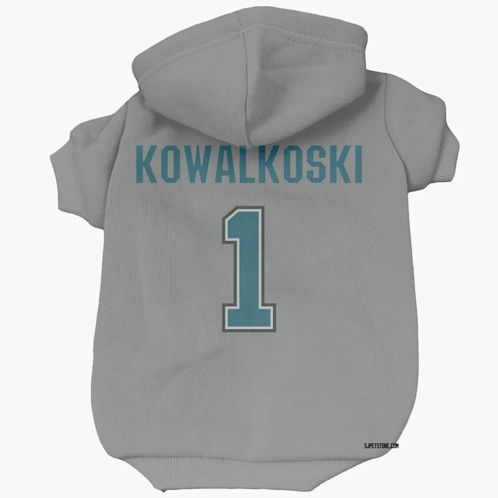 San Jose Sharks Justin Kowalkoski Gray Pet Hoodie for Dog & Cat