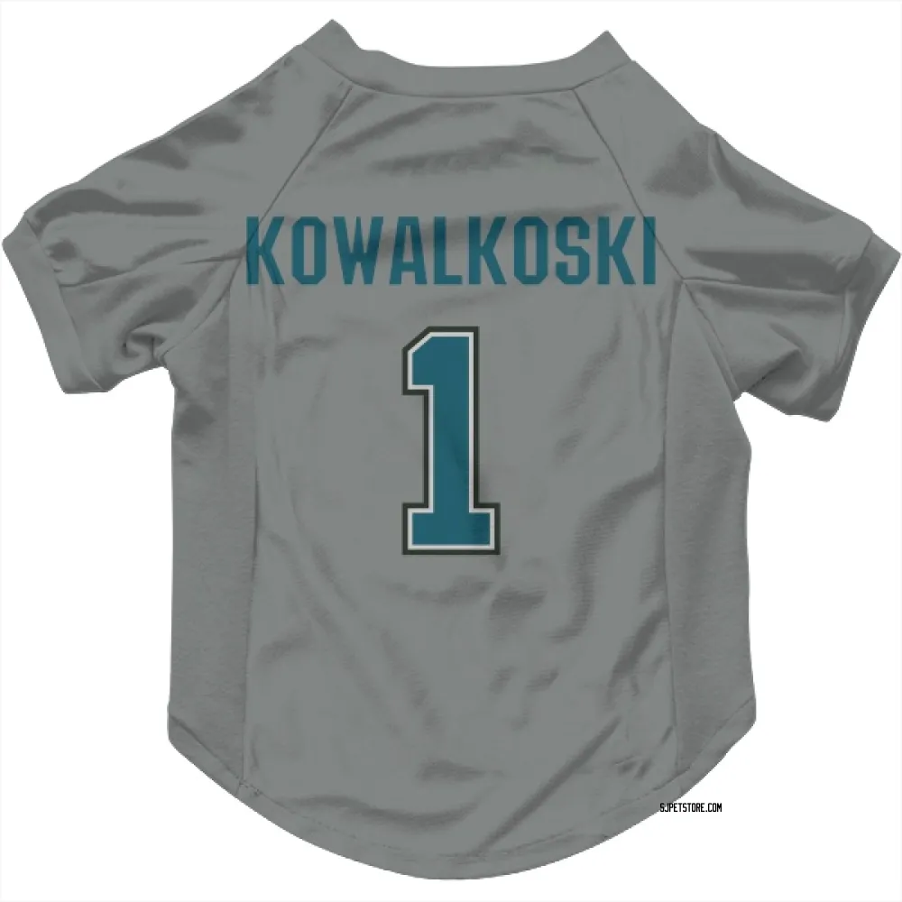 San Jose Sharks Justin Kowalkoski Gray Pet Jersey for Dog & Cat