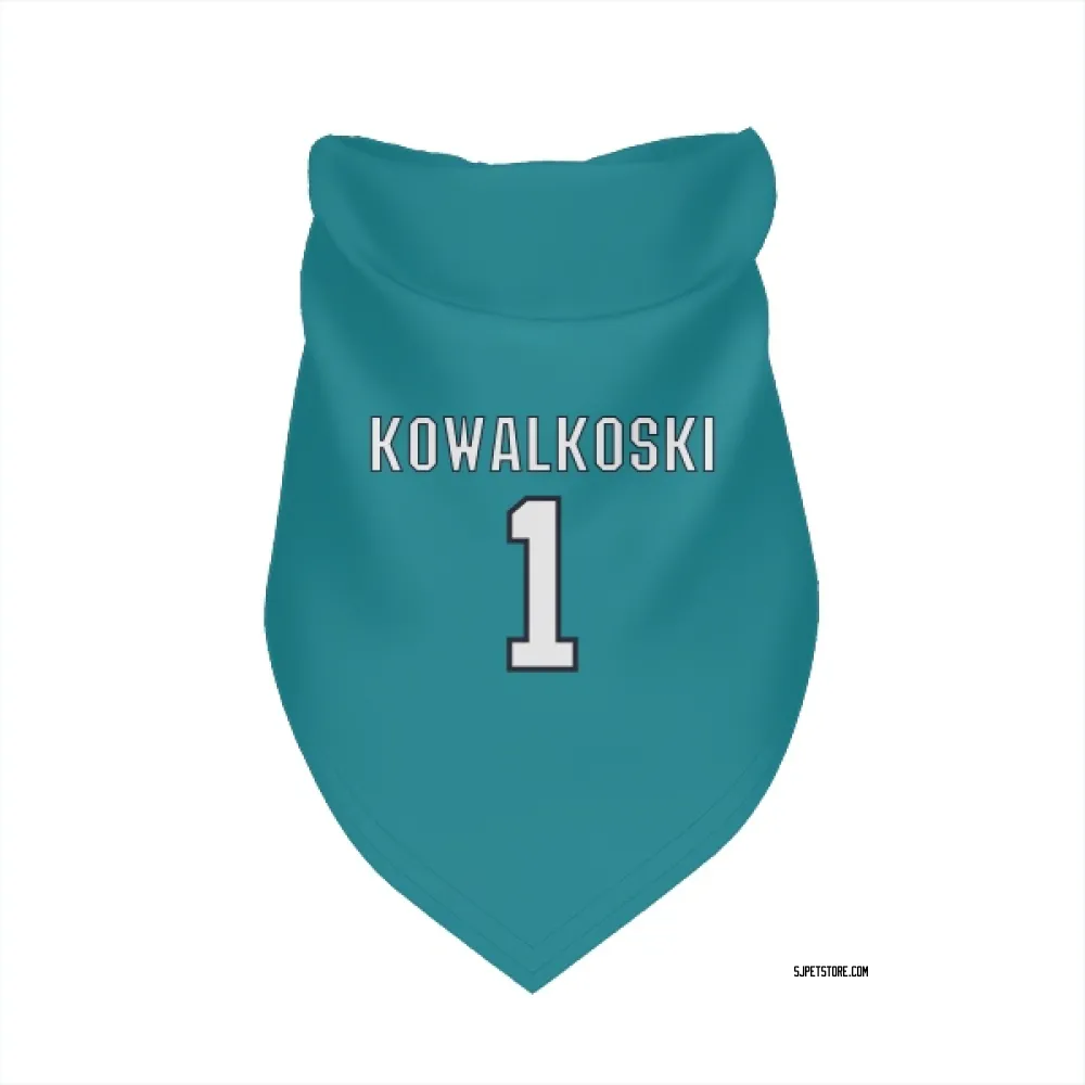 San Jose Sharks Justin Kowalkoski Teal Pet Bandana for Dog & Cat