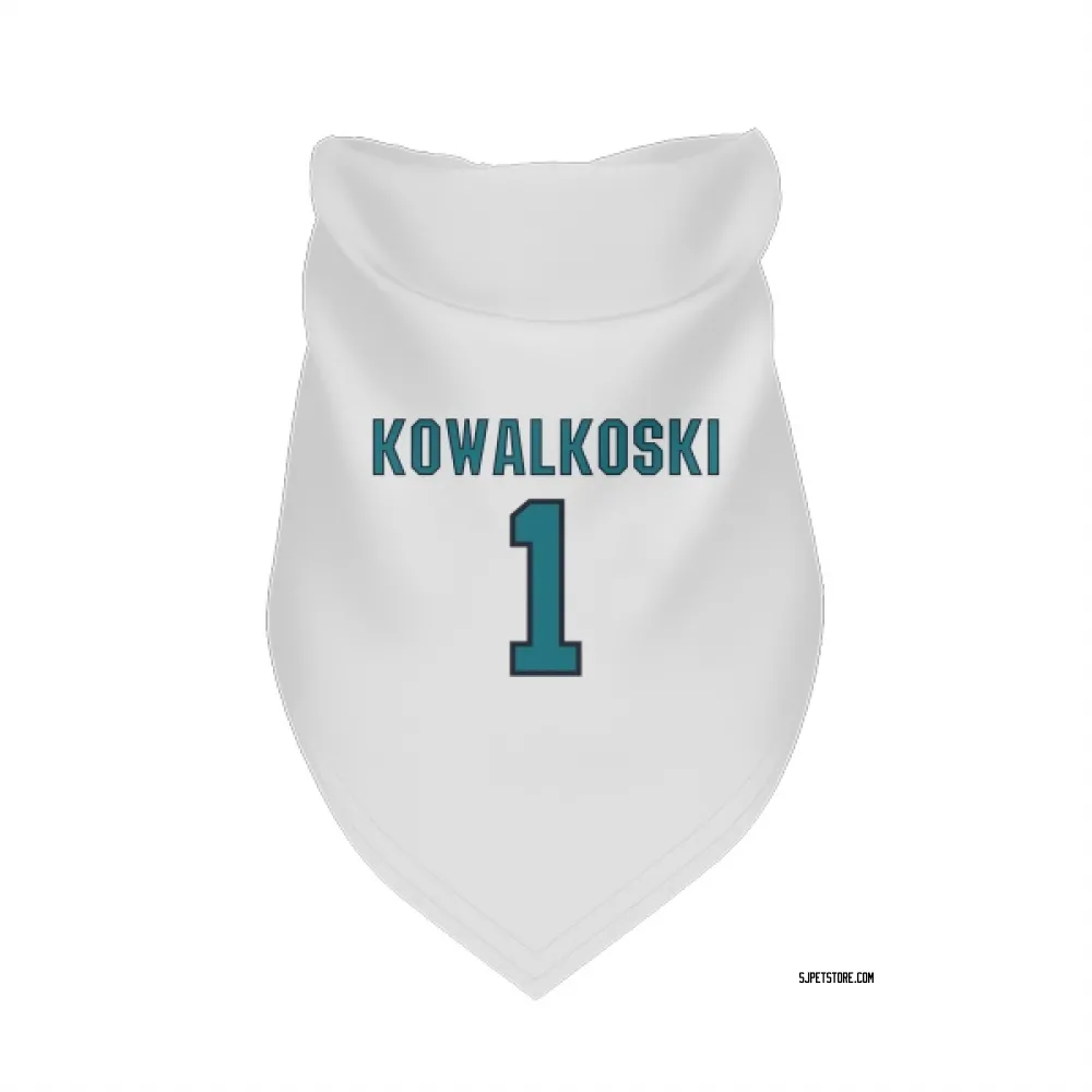 San Jose Sharks Justin Kowalkoski White Pet Bandana for Dog & Cat