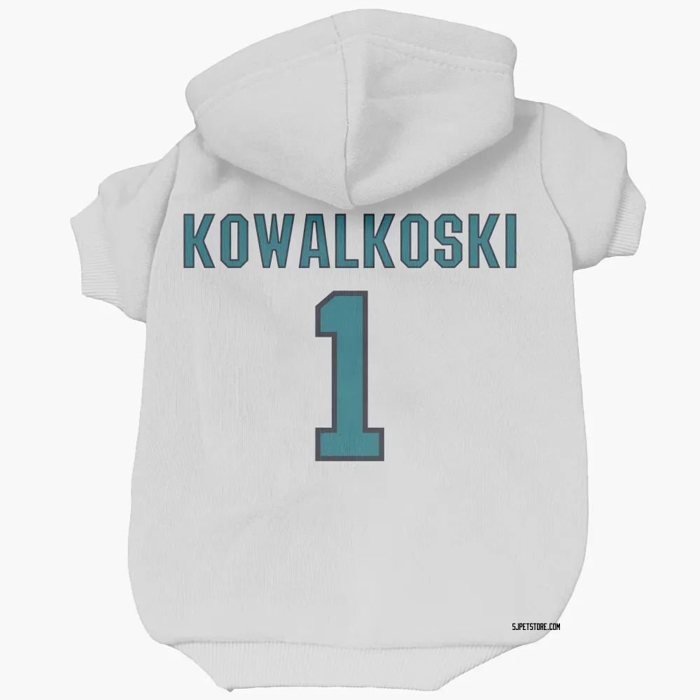 San Jose Sharks Justin Kowalkoski White Pet Hoodie for Dog & Cat