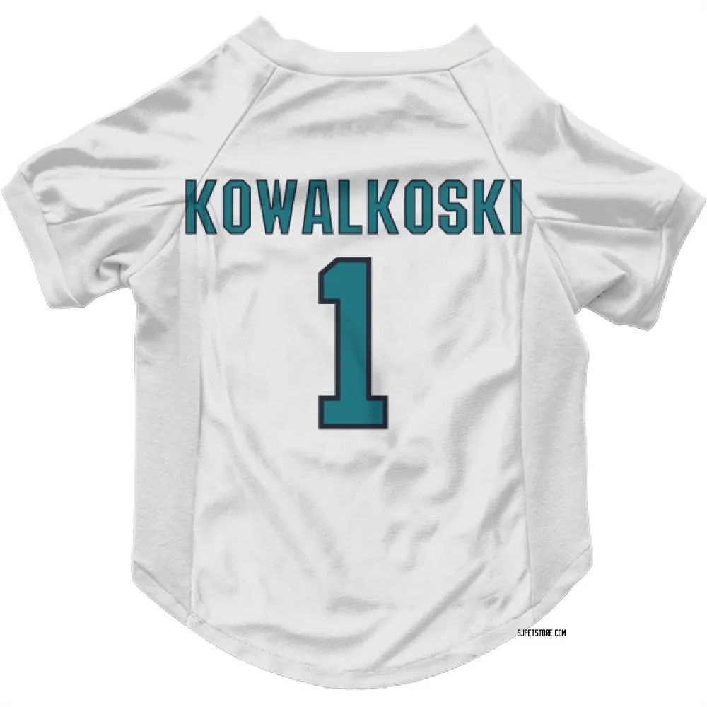 San Jose Sharks Justin Kowalkoski White Pet Jersey for Dog & Cat