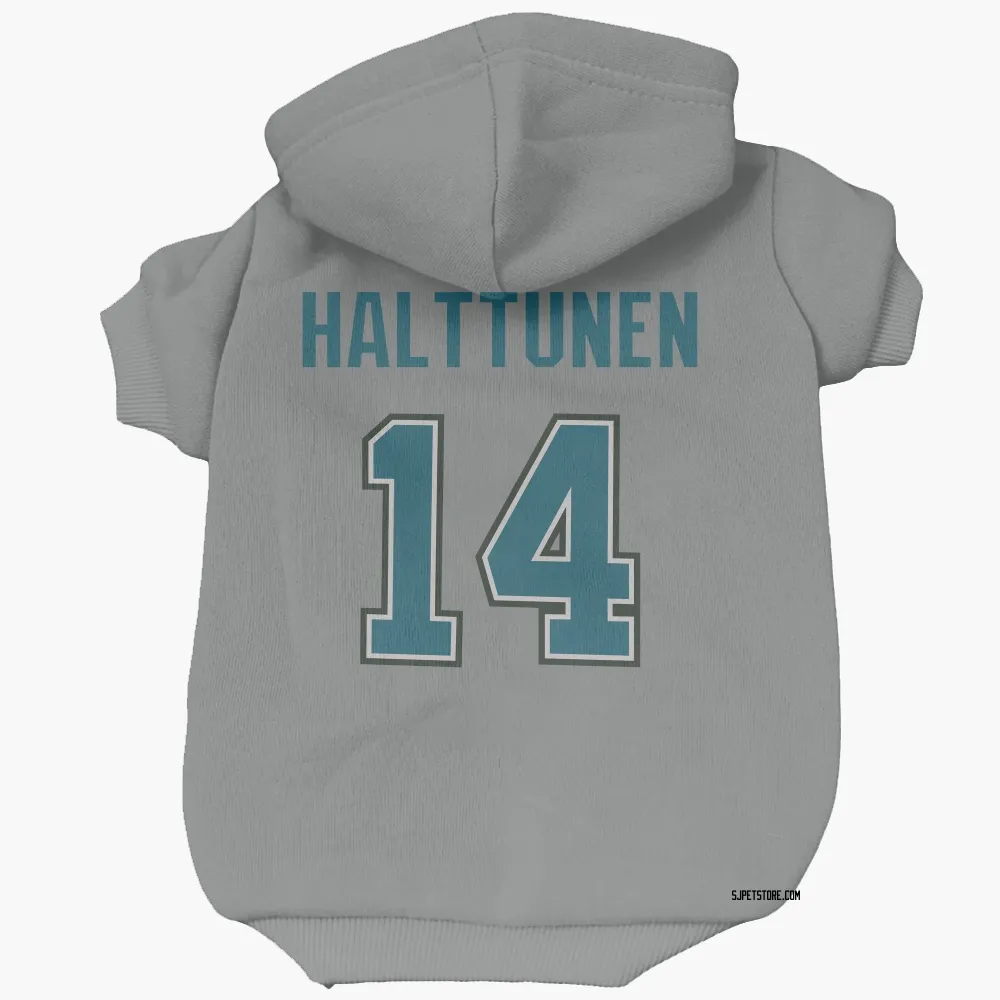 San Jose Sharks Kasper Halttunen Gray Pet Hoodie for Dog & Cat