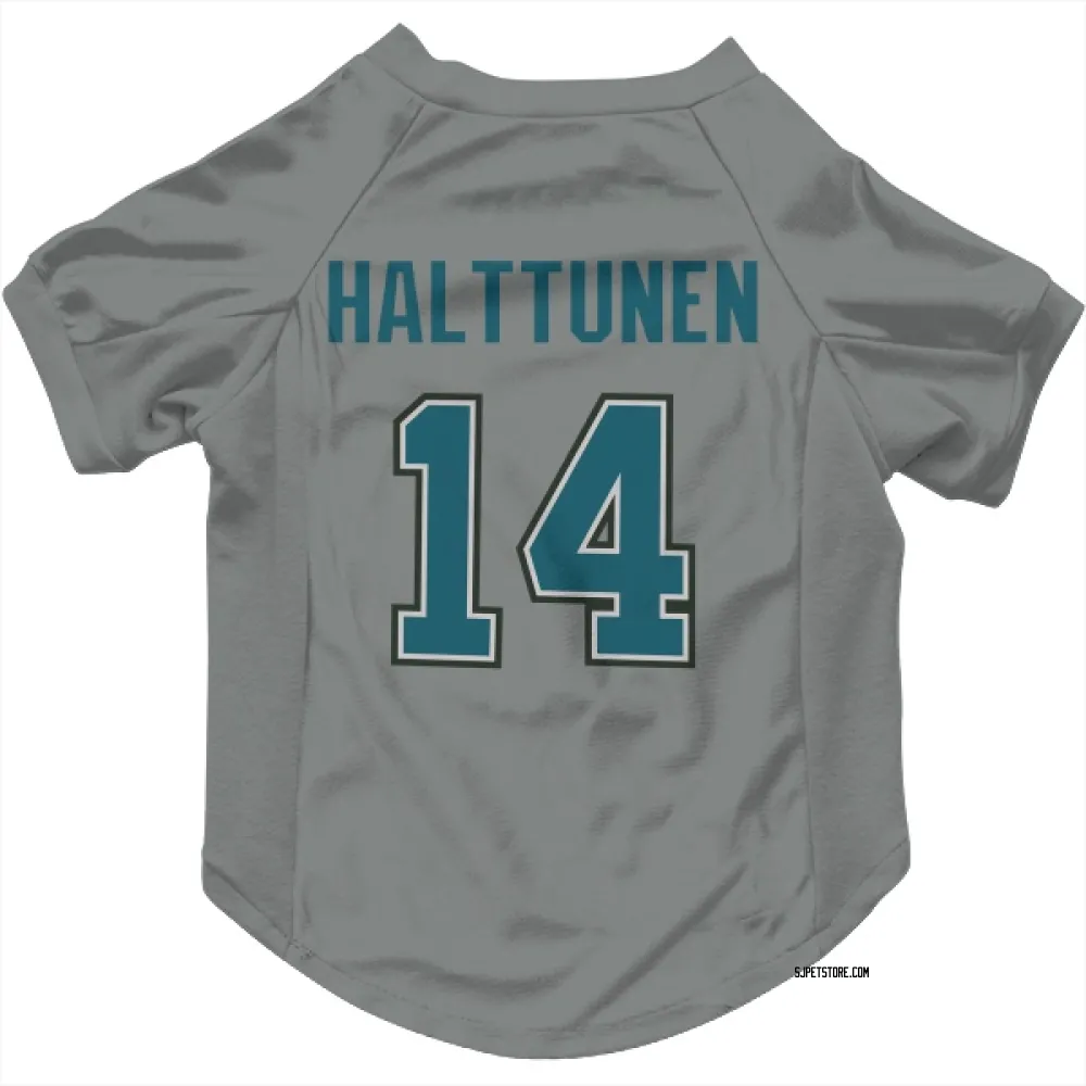 San Jose Sharks Kasper Halttunen Gray Pet Jersey for Dog & Cat