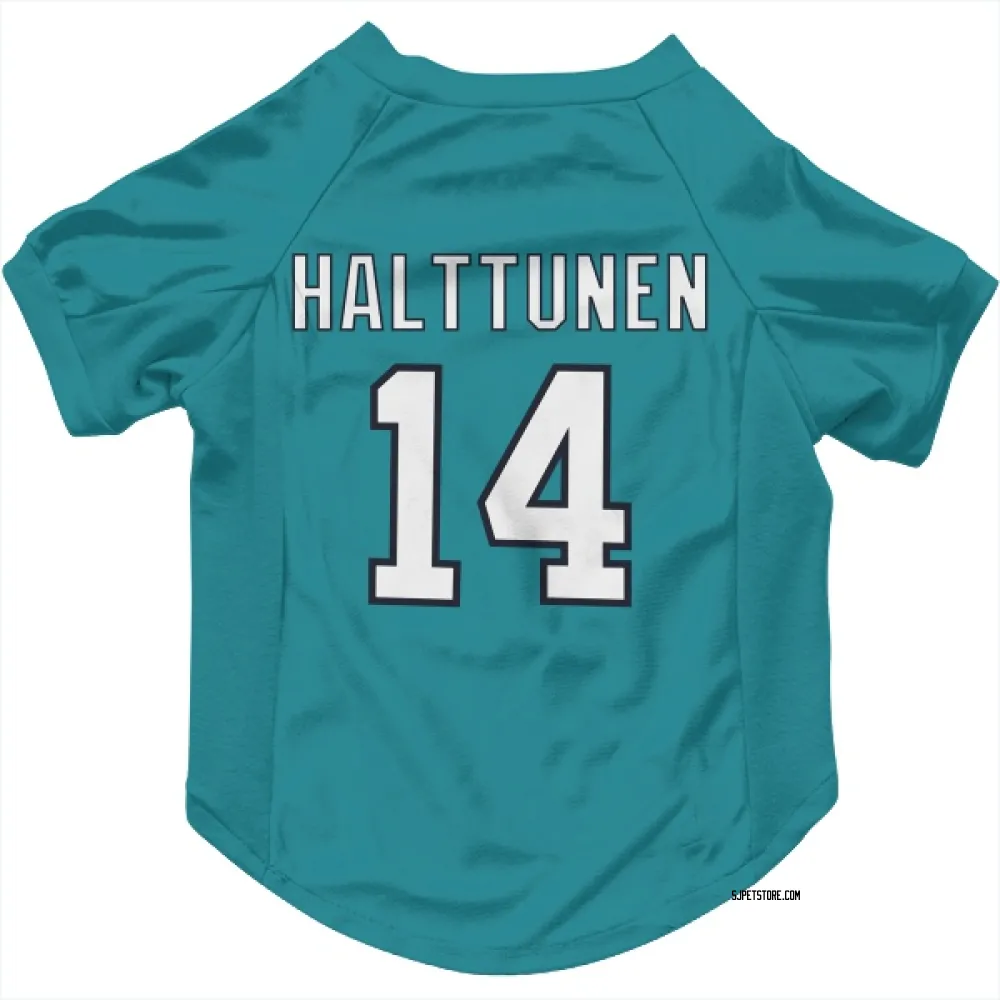 San Jose Sharks Kasper Halttunen Teal Pet Jersey for Dog & Cat