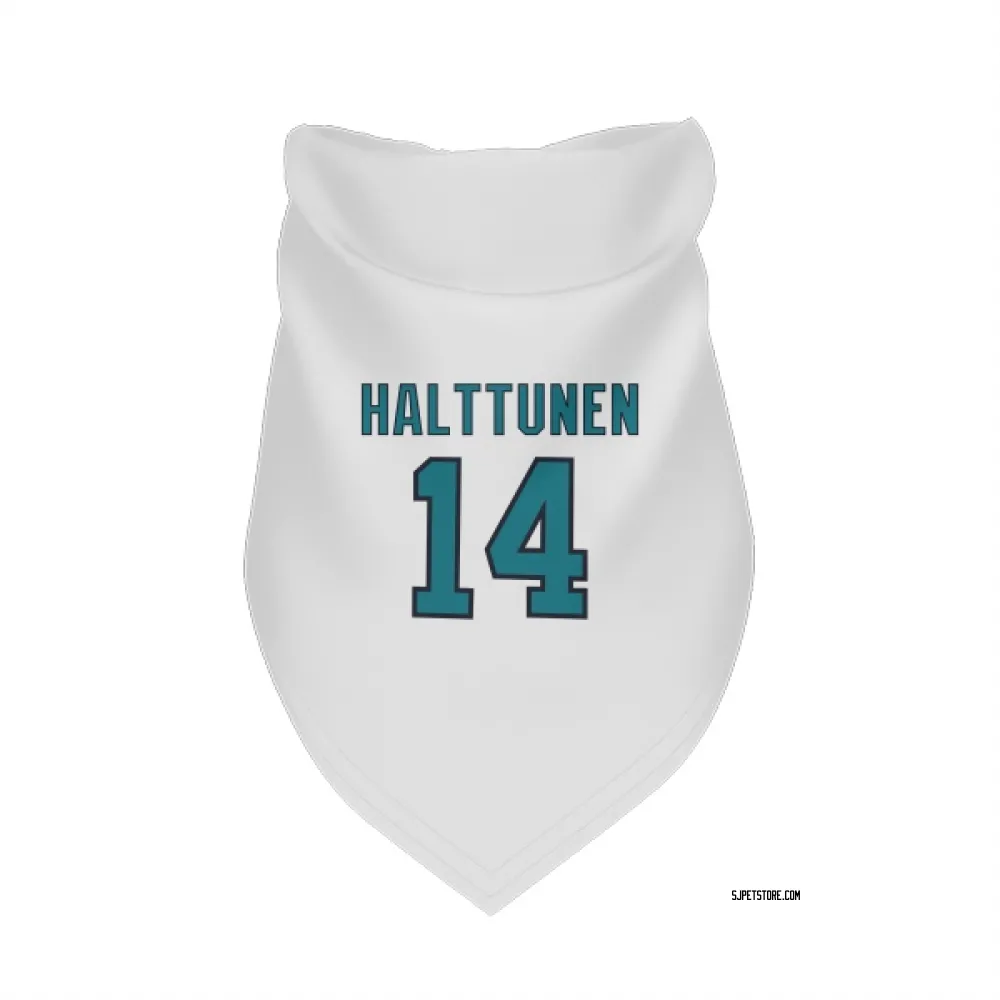 San Jose Sharks Kasper Halttunen White Pet Bandana for Dog & Cat