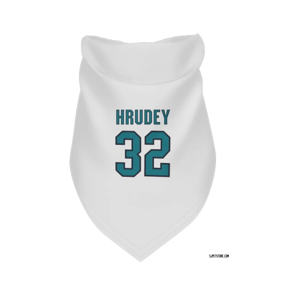 San Jose Sharks Kelly Hrudey White Pet Bandana for Dog & Cat
