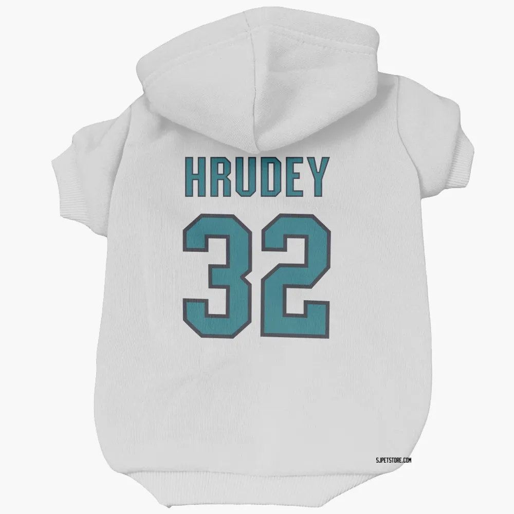 San Jose Sharks Kelly Hrudey White Pet Hoodie for Dog & Cat