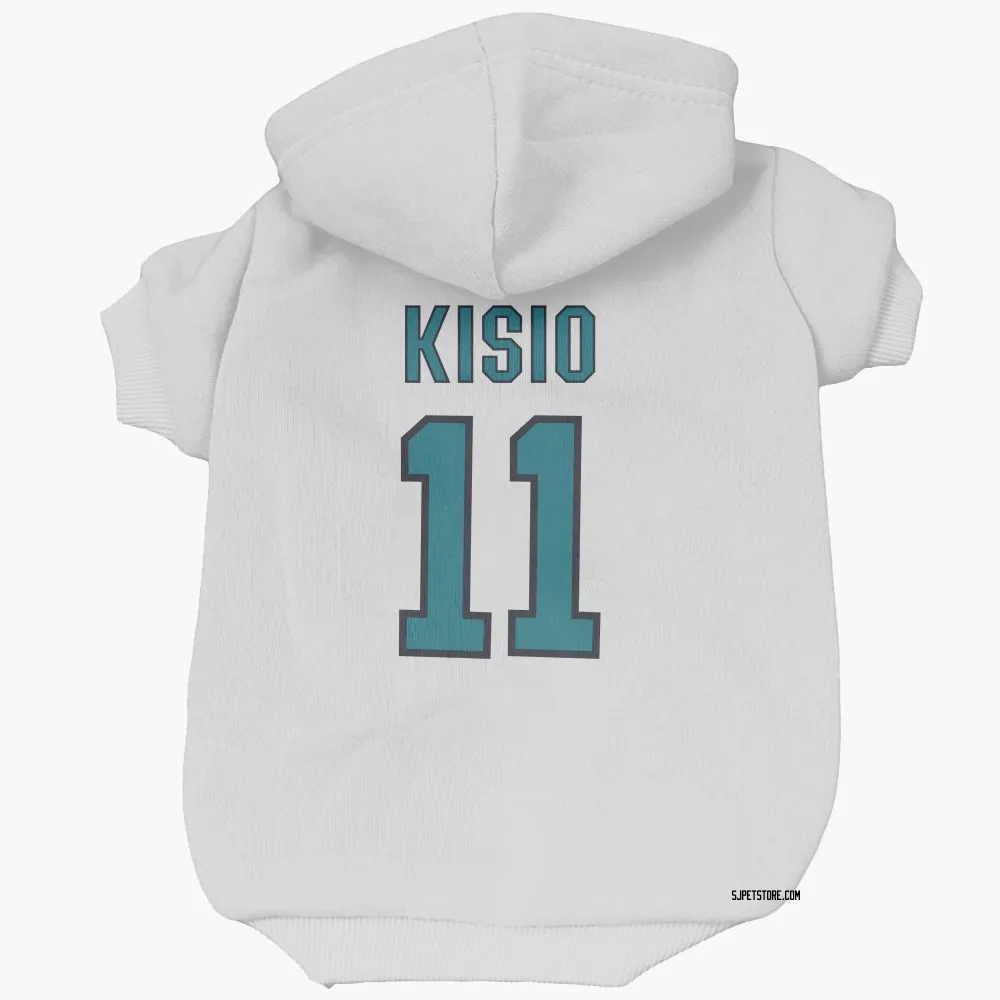 San Jose Sharks Kelly Kisio White Pet Hoodie for Dog & Cat
