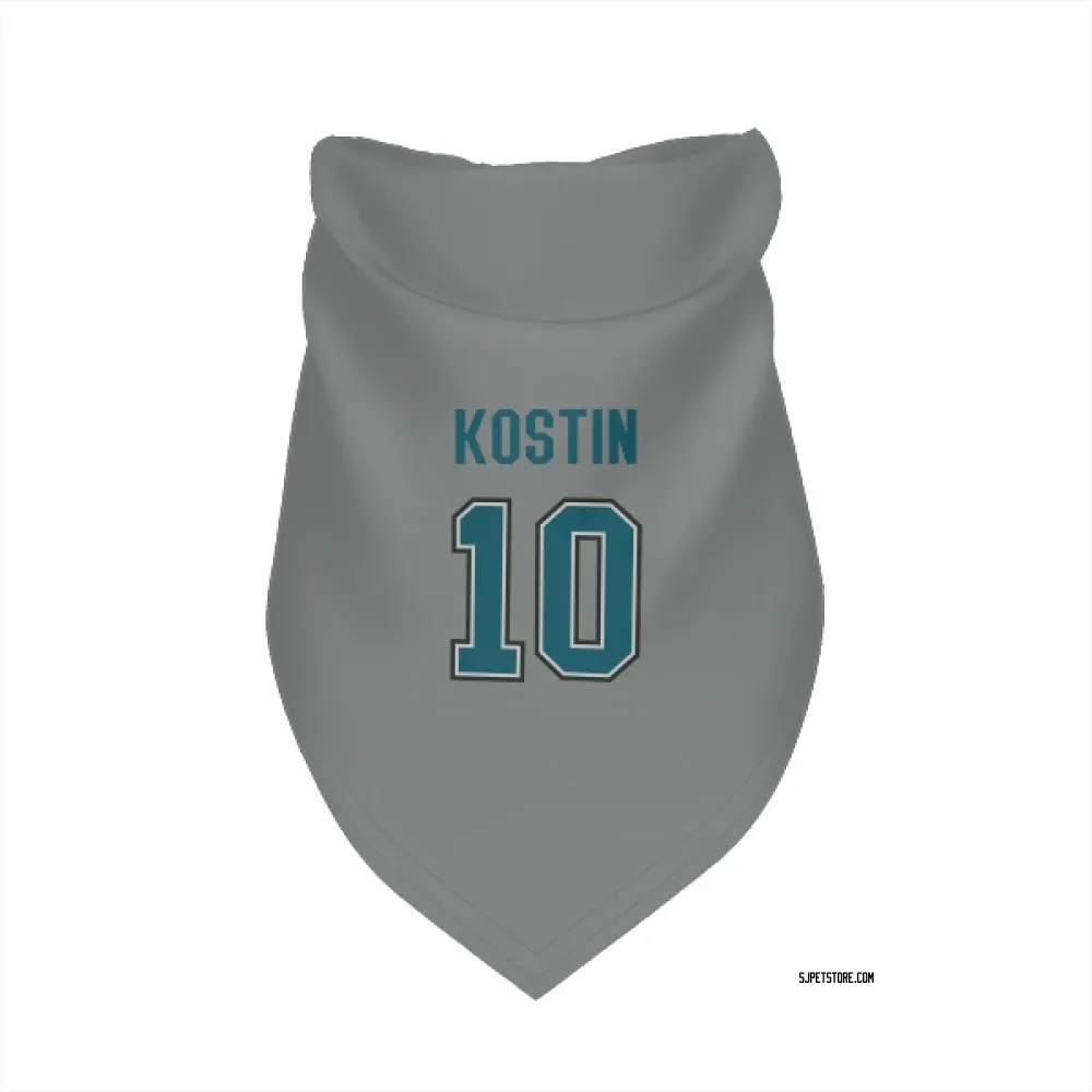 San Jose Sharks Klim Kostin Gray Pet Bandana for Dog & Cat