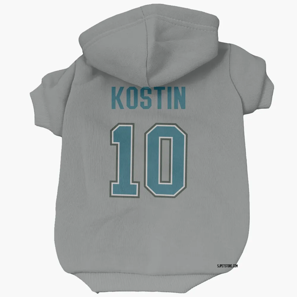 San Jose Sharks Klim Kostin Gray Pet Hoodie for Dog & Cat