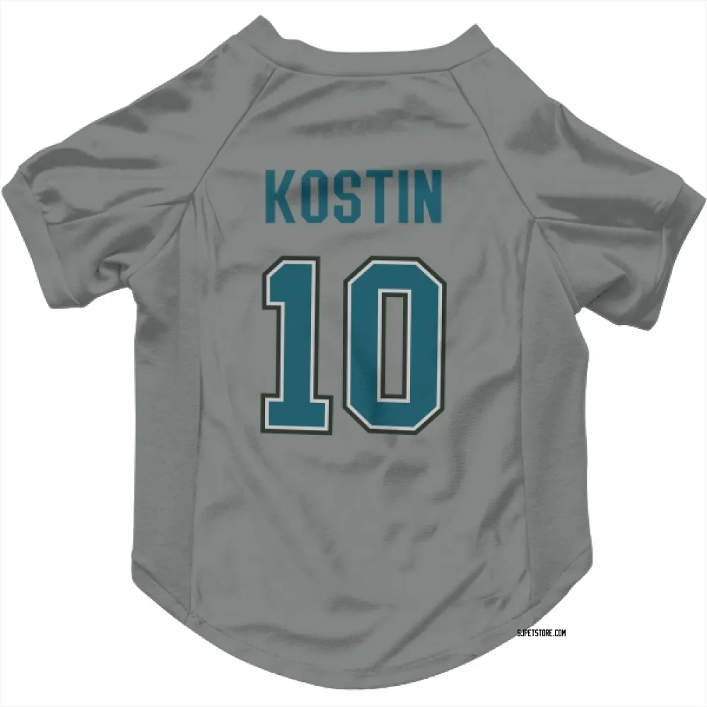 San Jose Sharks Klim Kostin Gray Pet Jersey for Dog & Cat