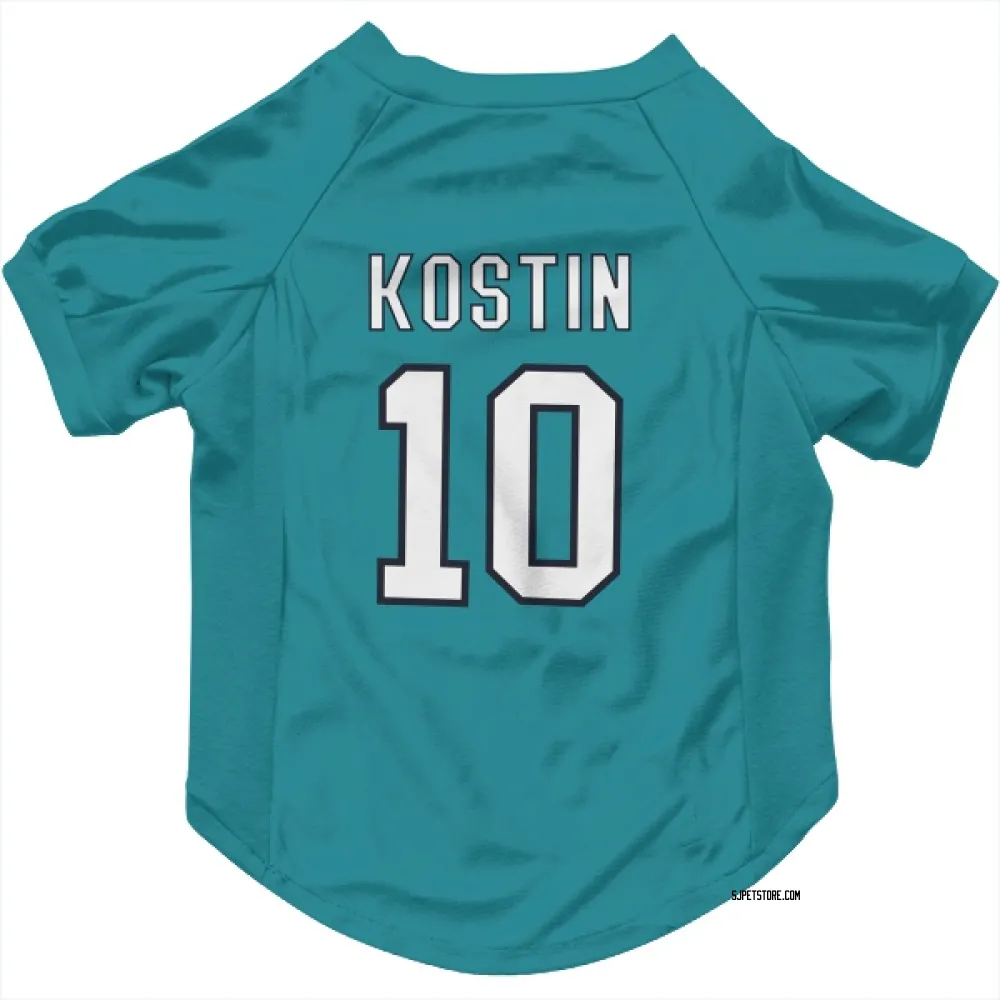 San Jose Sharks Klim Kostin Teal Pet Jersey for Dog & Cat