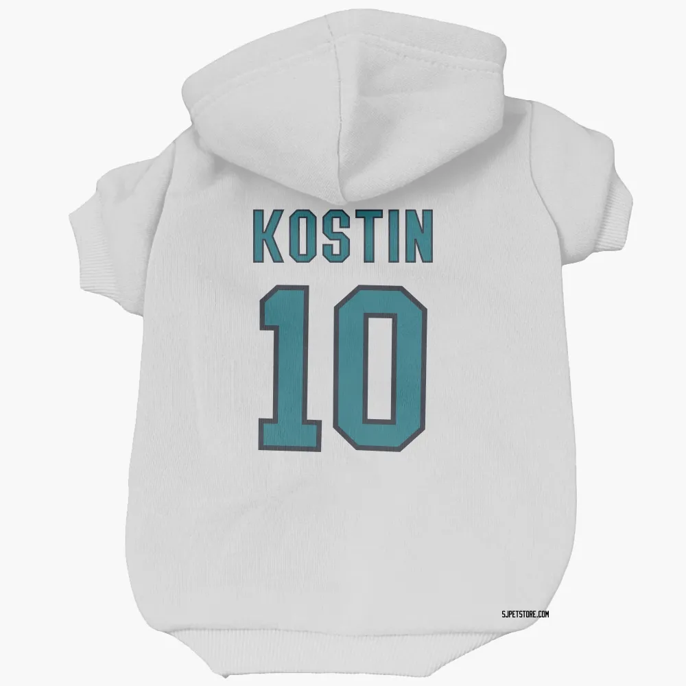 San Jose Sharks Klim Kostin White Pet Hoodie for Dog & Cat