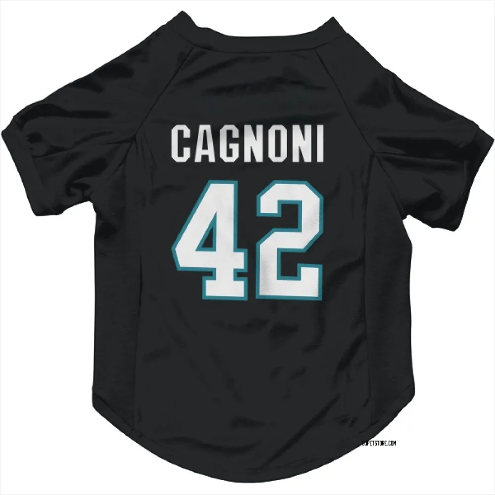 San Jose Sharks Luca Cagnoni Black Pet Jersey for Dog & Cat