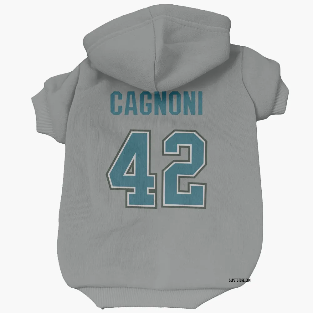 San Jose Sharks Luca Cagnoni Gray Pet Hoodie for Dog & Cat