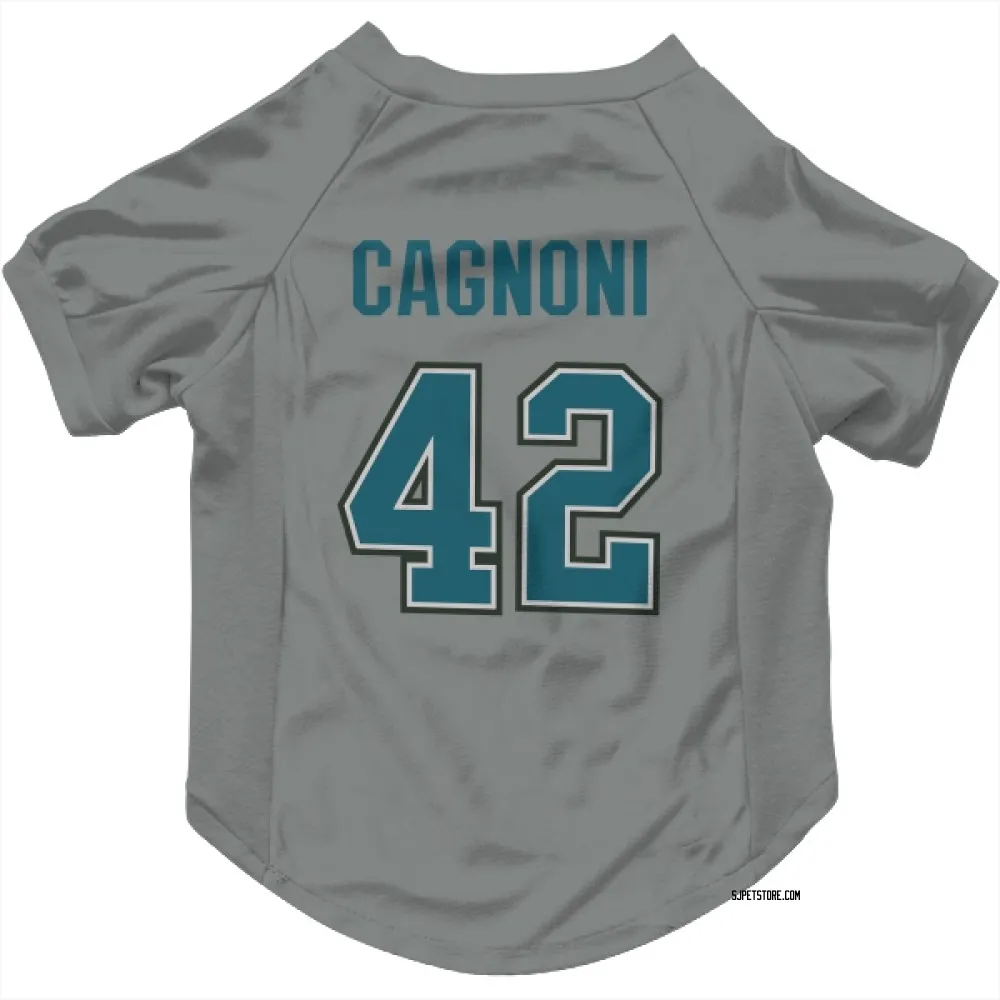 San Jose Sharks Luca Cagnoni Gray Pet Jersey for Dog & Cat
