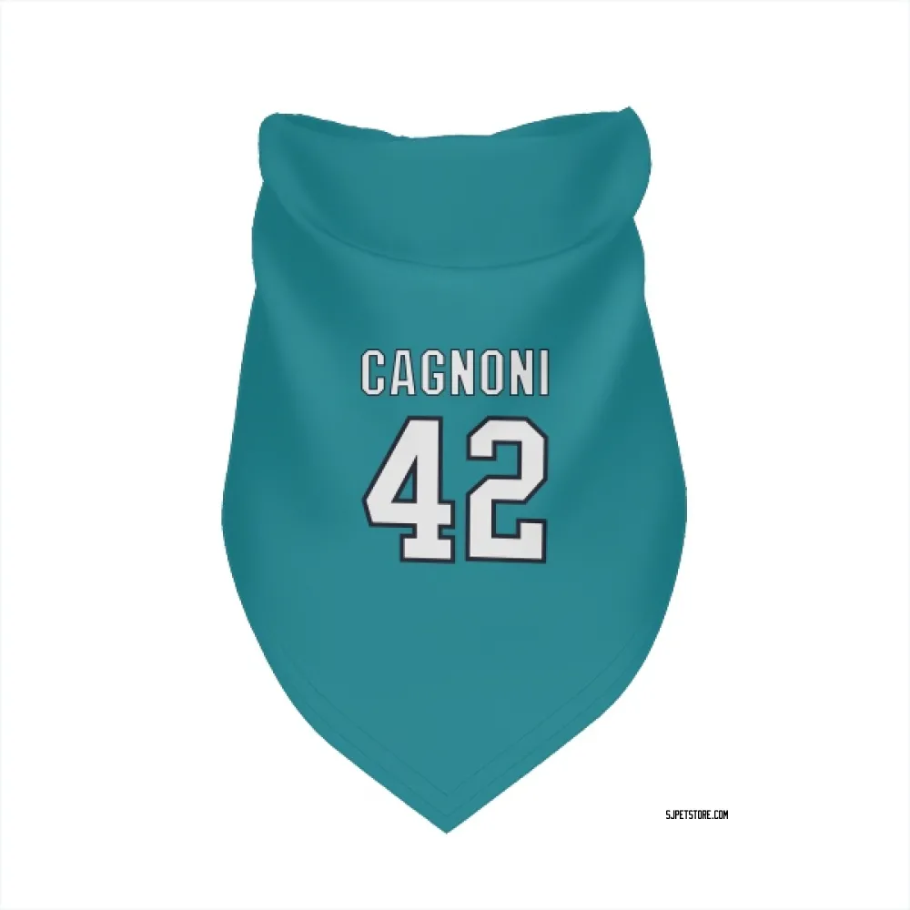 San Jose Sharks Luca Cagnoni Teal Pet Bandana for Dog & Cat