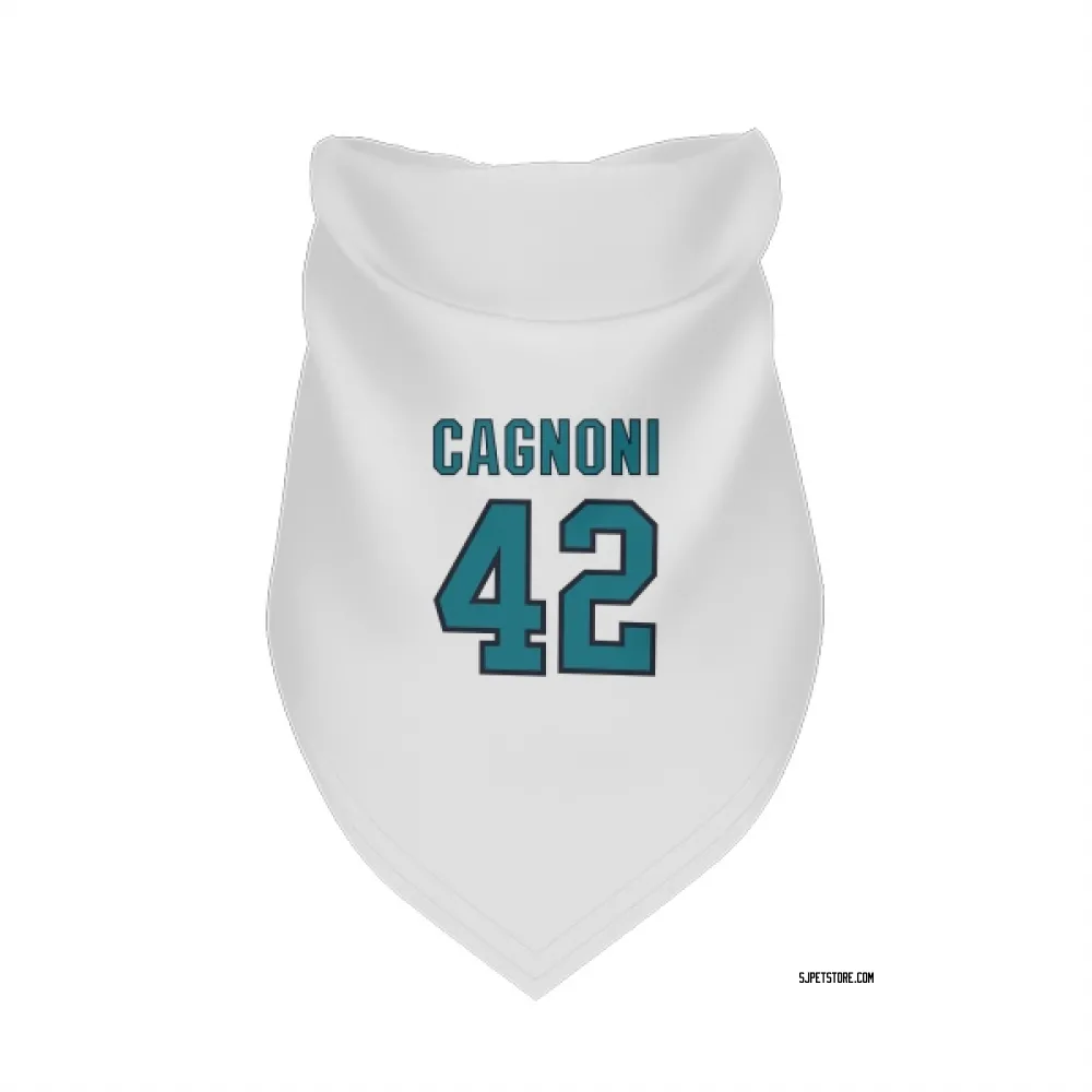 San Jose Sharks Luca Cagnoni White Pet Bandana for Dog & Cat
