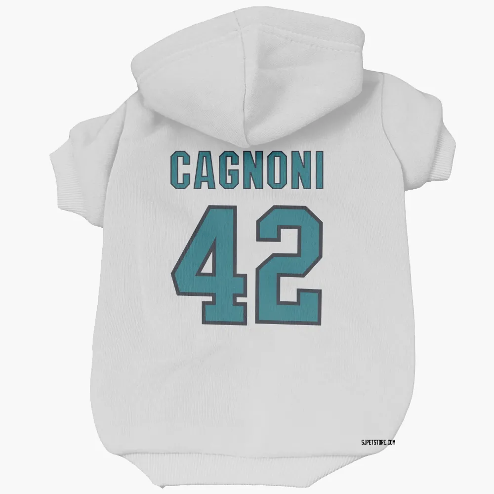 San Jose Sharks Luca Cagnoni White Pet Hoodie for Dog & Cat