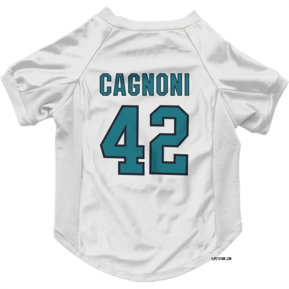 San Jose Sharks Luca Cagnoni White Pet Jersey for Dog & Cat