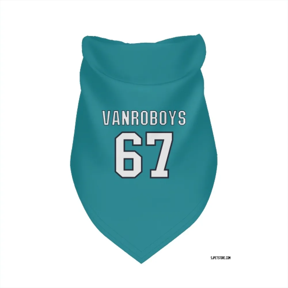 San Jose Sharks Lucas Vanroboys Teal Pet Bandana for Dog & Cat