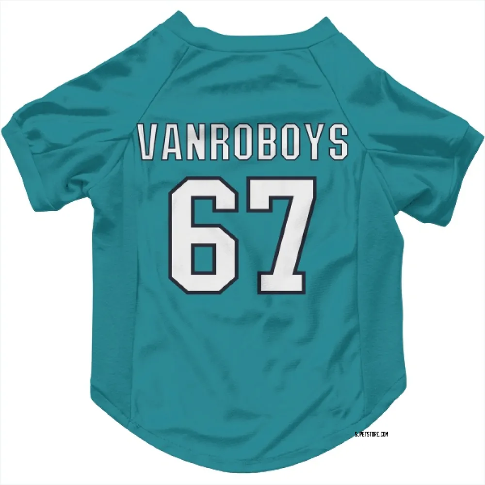 San Jose Sharks Lucas Vanroboys Teal Pet Jersey for Dog & Cat