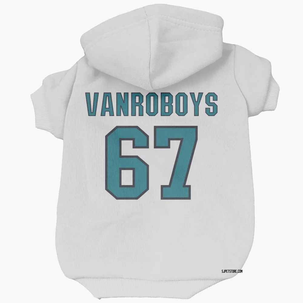 San Jose Sharks Lucas Vanroboys White Pet Hoodie for Dog & Cat