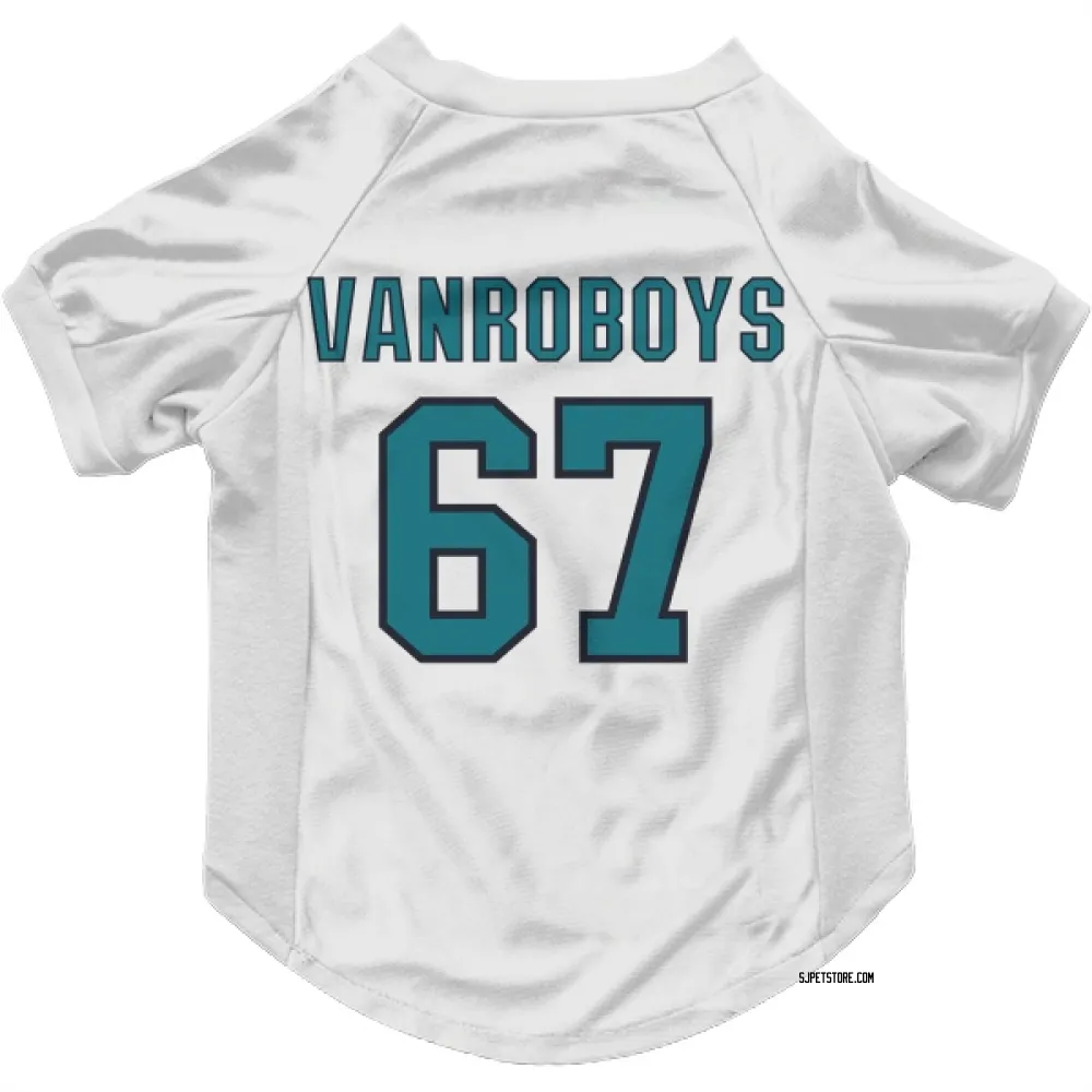 San Jose Sharks Lucas Vanroboys White Pet Jersey for Dog & Cat