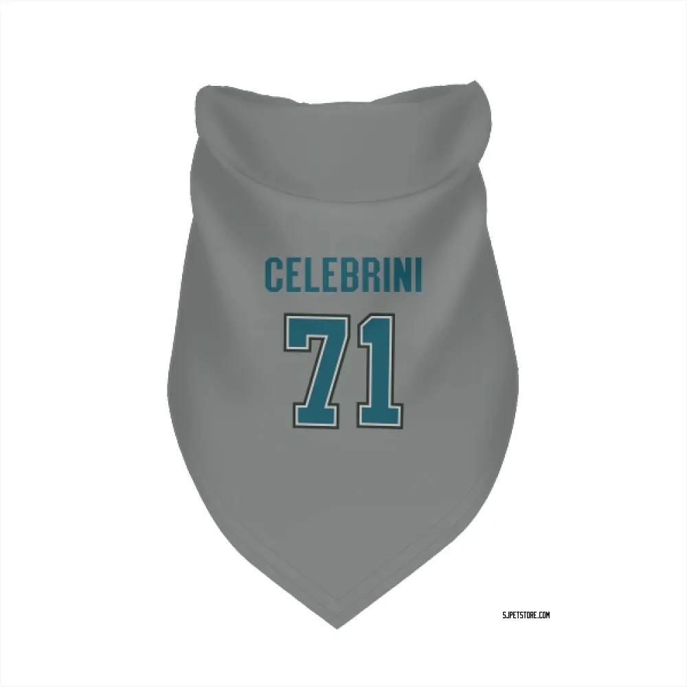 San Jose Sharks Macklin Celebrini Gray Pet Bandana for Dog & Cat