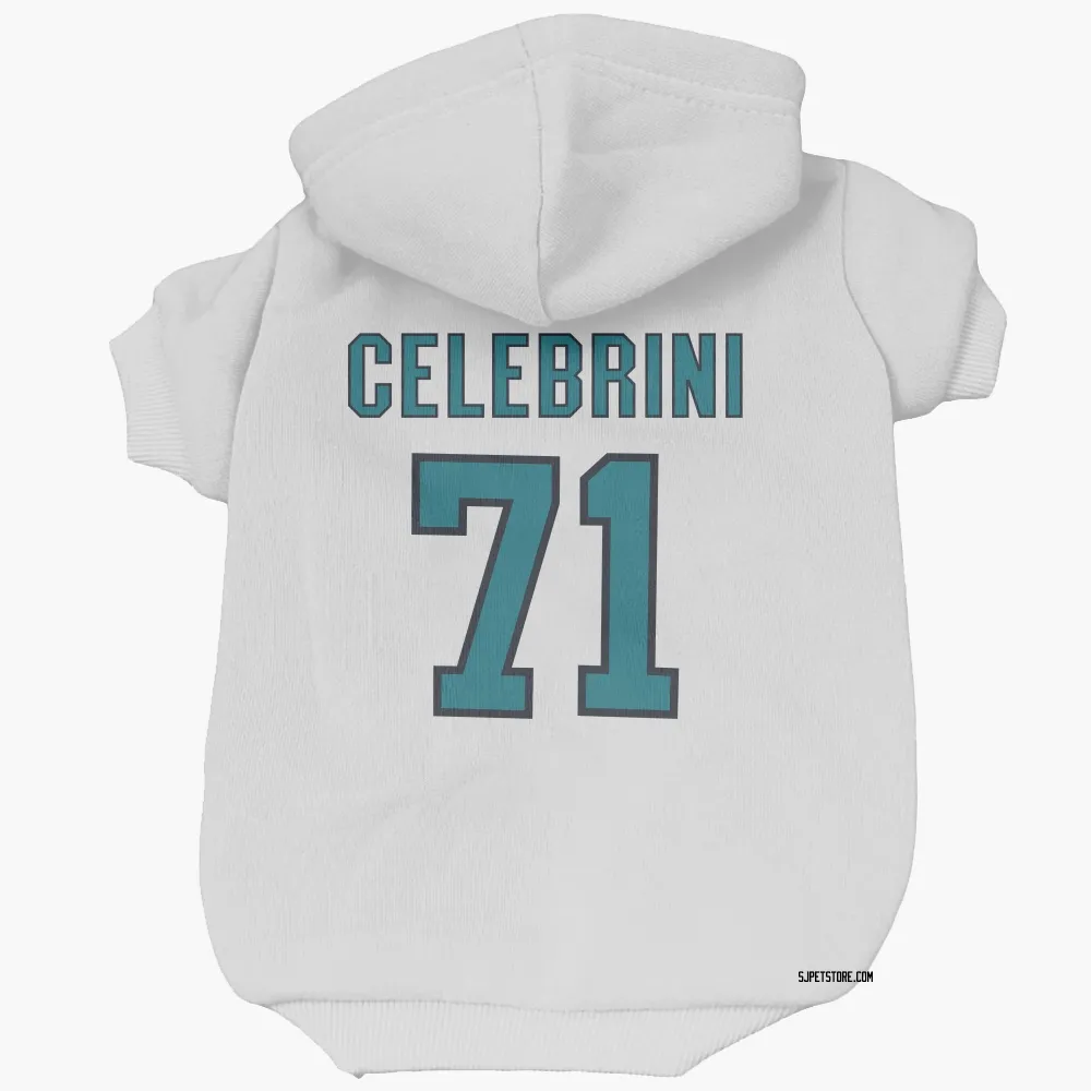San Jose Sharks Macklin Celebrini White Pet Hoodie for Dog & Cat