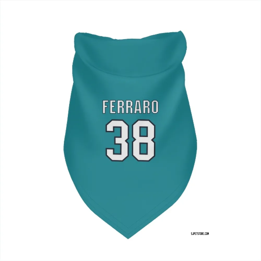 San Jose Sharks Mario Ferraro Teal Pet Bandana for Dog & Cat