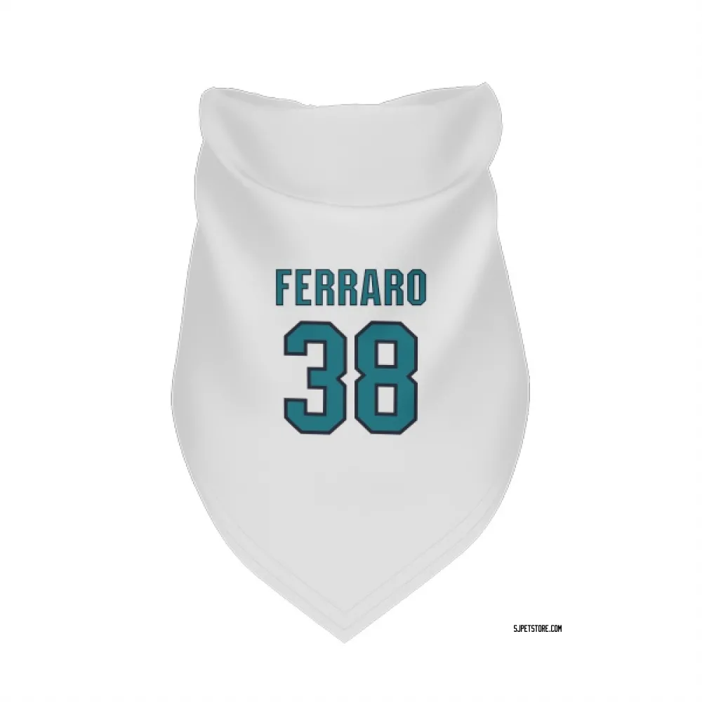 San Jose Sharks Mario Ferraro White Pet Bandana for Dog & Cat
