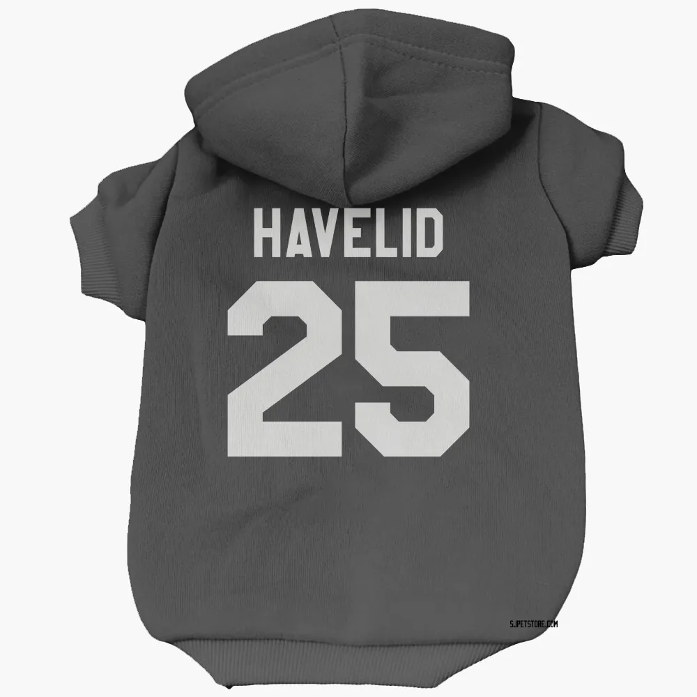 San Jose Sharks Mattias Havelid Black White Pet Hoodie for Dog & Cat