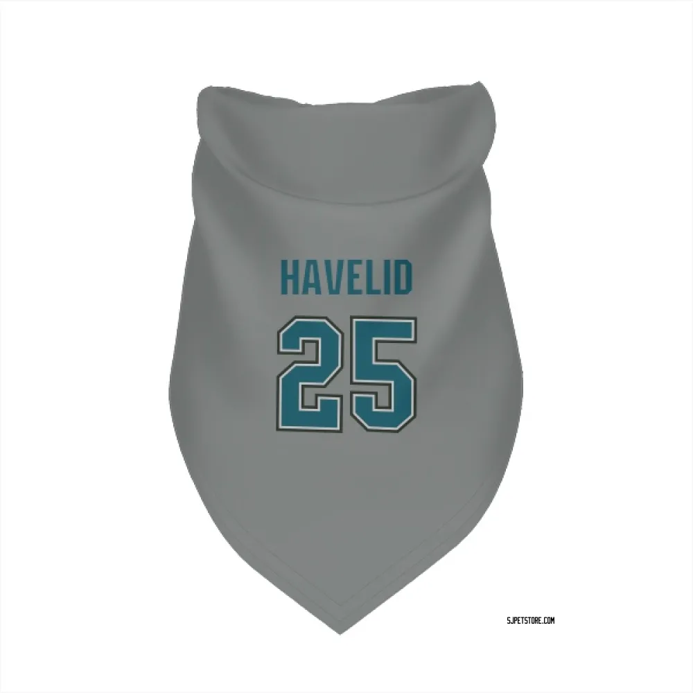 San Jose Sharks Mattias Havelid Gray Pet Bandana for Dog & Cat