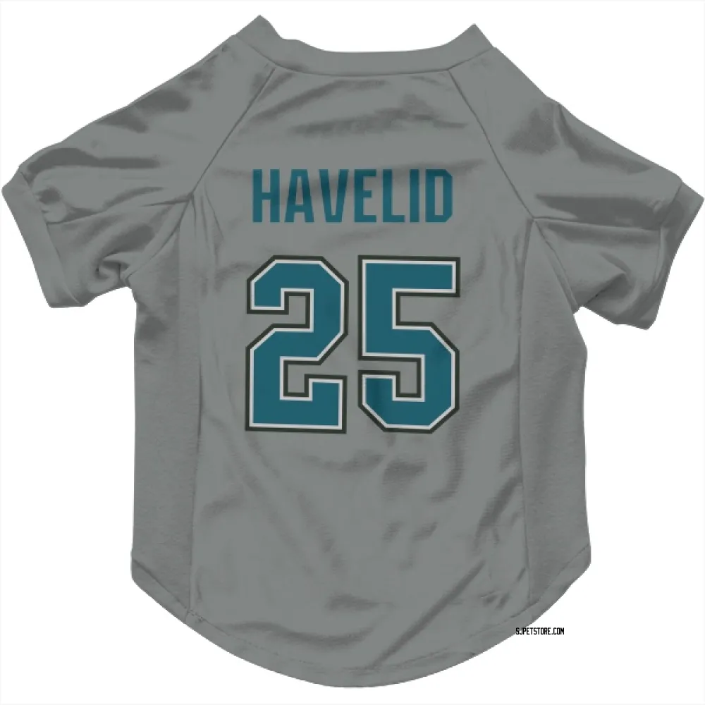 San Jose Sharks Mattias Havelid Gray Pet Jersey for Dog & Cat