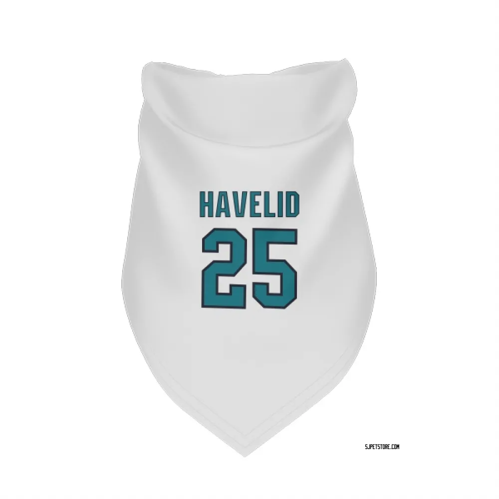 San Jose Sharks Mattias Havelid White Pet Bandana for Dog & Cat