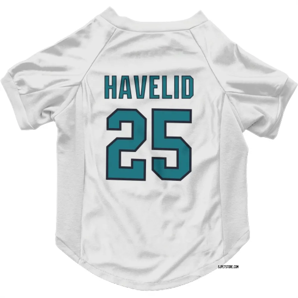 San Jose Sharks Mattias Havelid White Pet Jersey for Dog & Cat