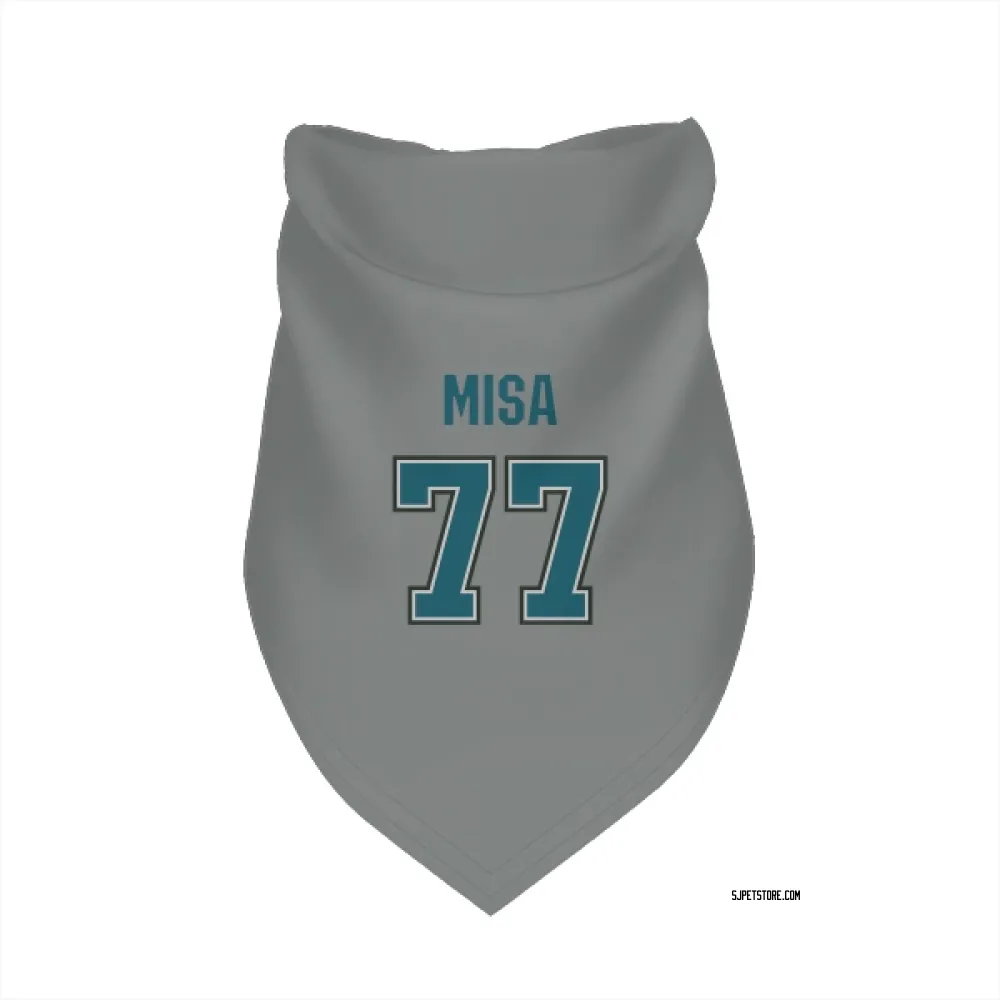 San Jose Sharks Michael Misa Gray Pet Bandana for Dog & Cat