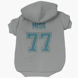 San Jose Sharks Michael Misa Gray Pet Hoodie for Dog & Cat