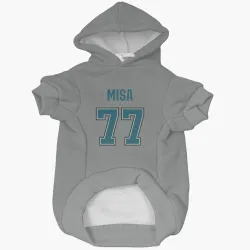 San Jose Sharks Michael Misa Gray Pet Hoodie for Dog & Cat