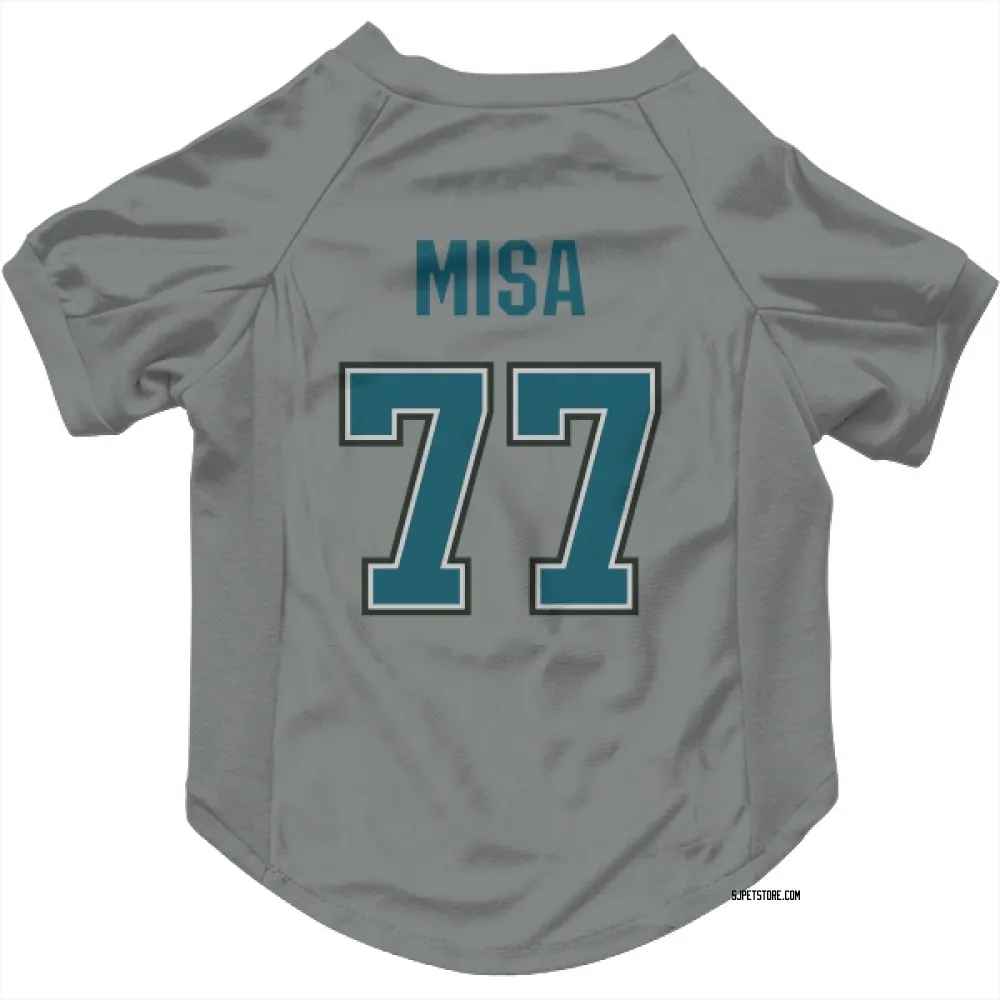 San Jose Sharks Michael Misa Gray Pet Jersey for Dog & Cat