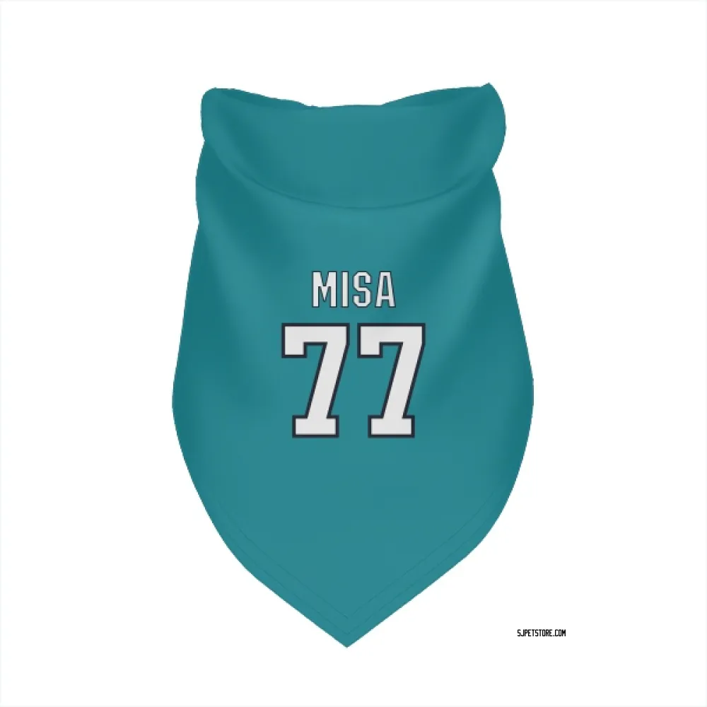 San Jose Sharks Michael Misa Teal Pet Bandana for Dog & Cat
