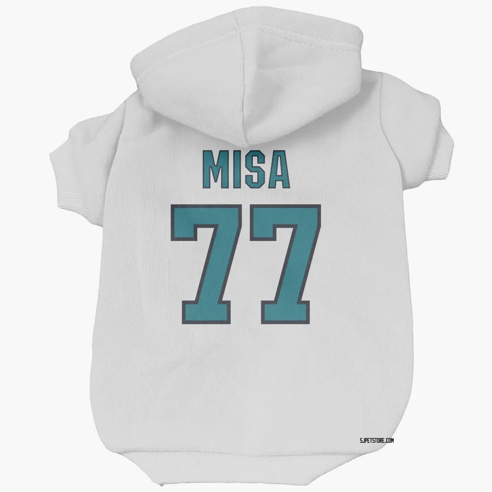 San Jose Sharks Michael Misa White Pet Hoodie for Dog & Cat