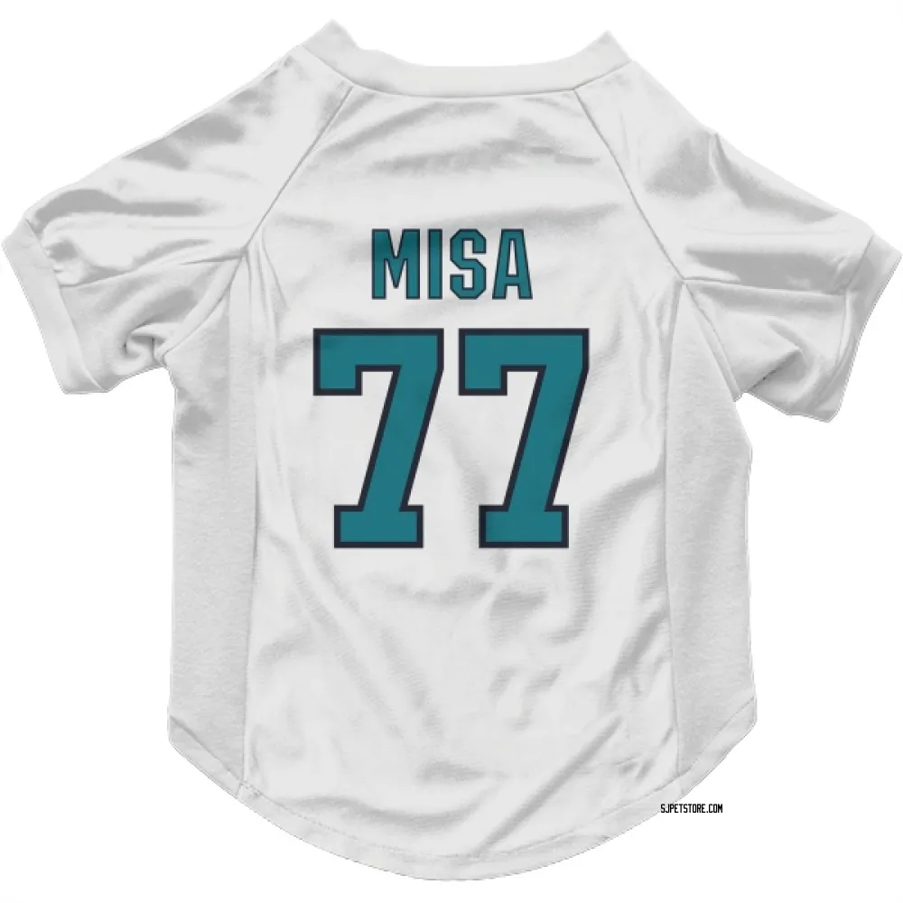 San Jose Sharks Michael Misa White Pet Jersey for Dog & Cat
