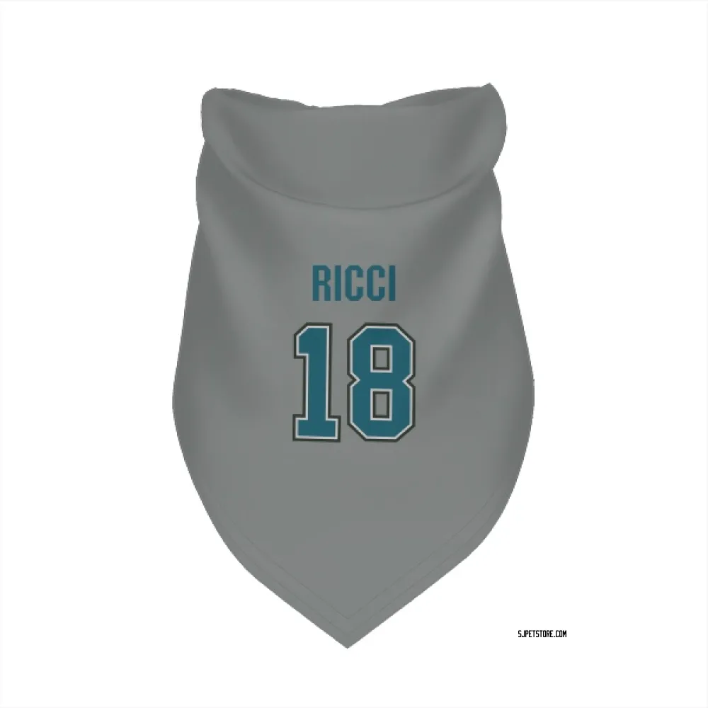 San Jose Sharks Mike Ricci Gray Pet Bandana for Dog & Cat