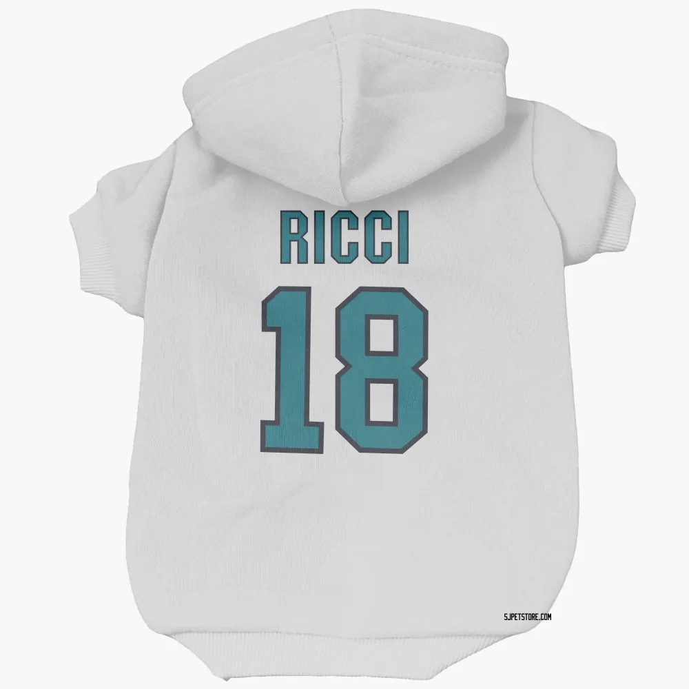 San Jose Sharks Mike Ricci White Pet Hoodie for Dog & Cat