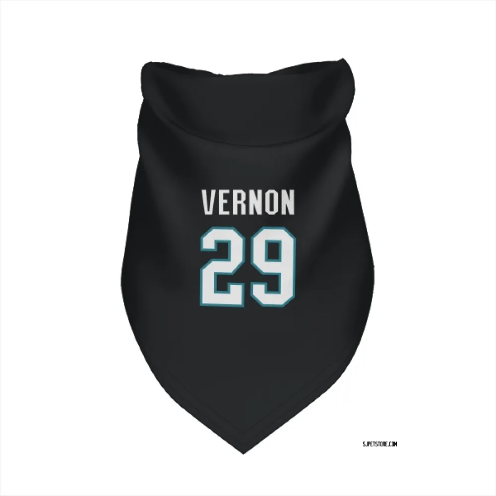 San Jose Sharks Mike Vernon Black Pet Bandana for Dog & Cat