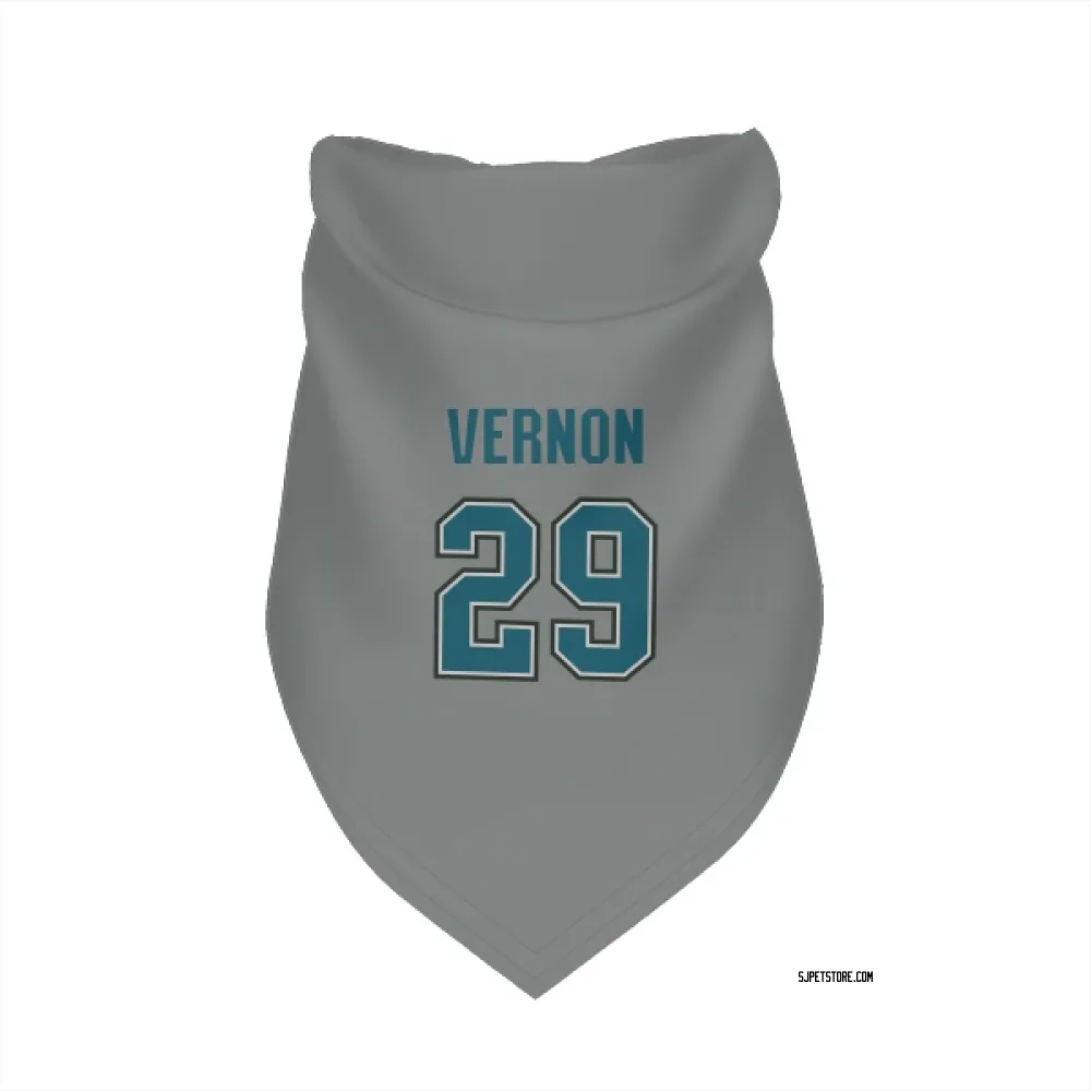 San Jose Sharks Mike Vernon Gray Pet Bandana for Dog & Cat